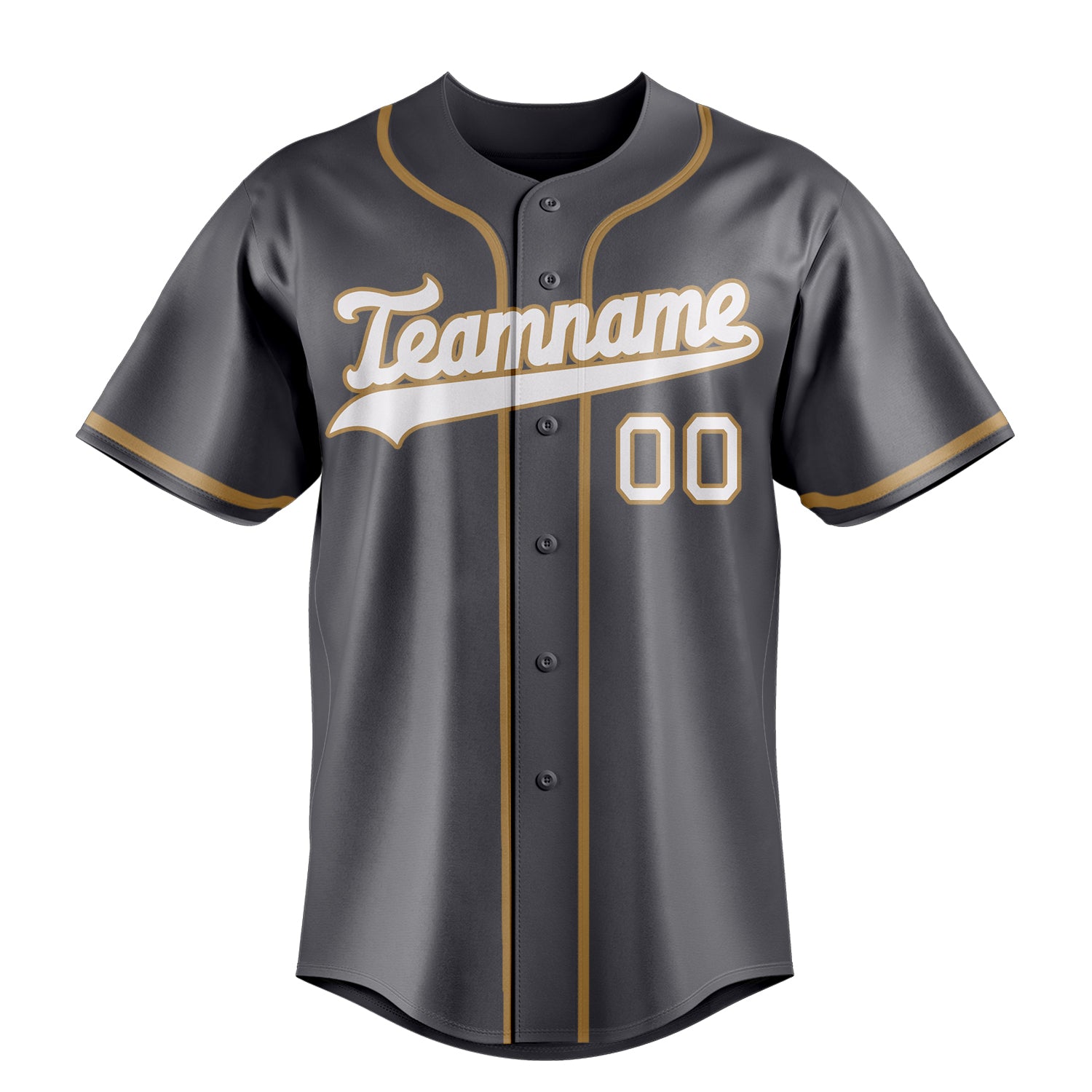 Personalized Steel Gray & White Color Fan Baseball Jersey
