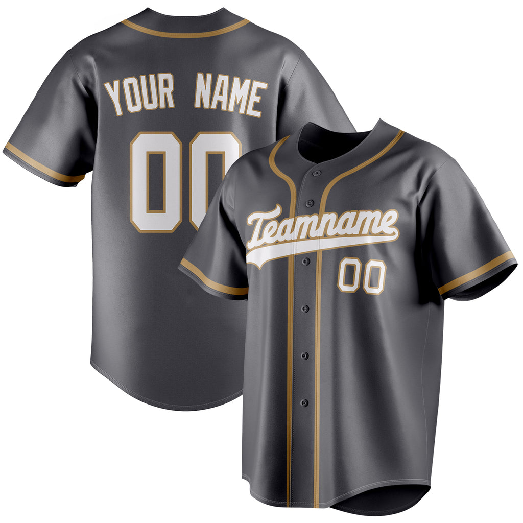 Personalized Steel Gray & White Color Fan Baseball Jersey BB01240530CK282