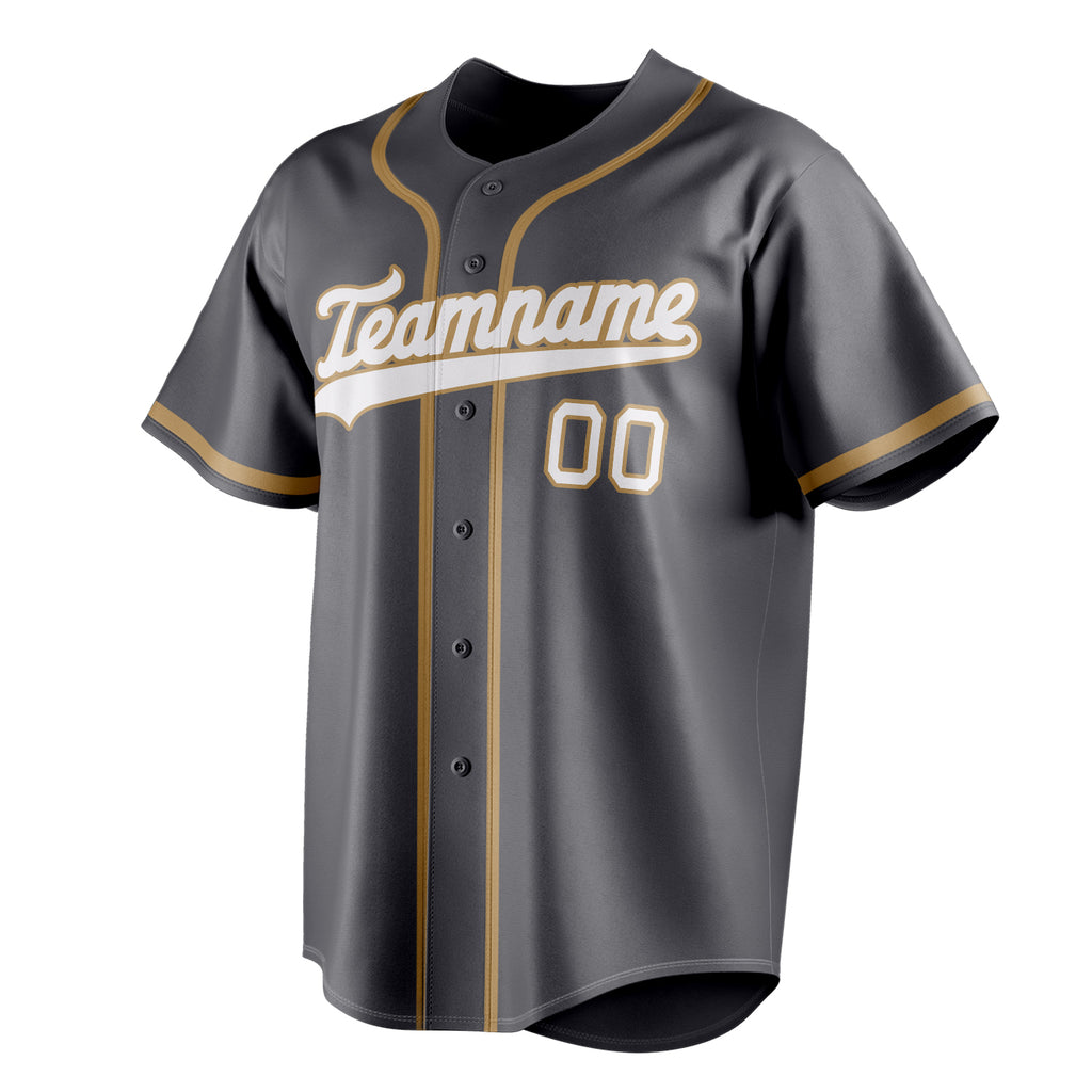 Personalized Steel Gray & White Color Fan Baseball Jersey