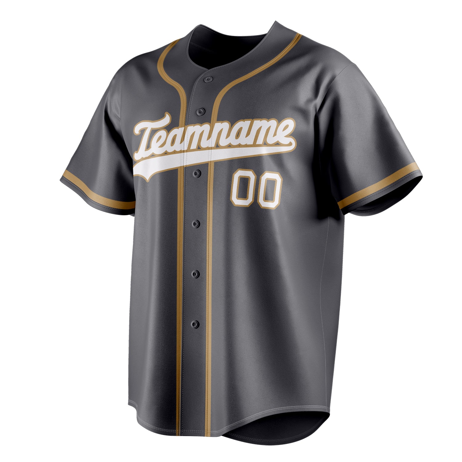Personalized Steel Gray & White Color Fan Baseball Jersey