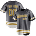 Personalized Steel Gray & Old Gold Double Stripe Fan Baseball Jersey BB01240530CK283
