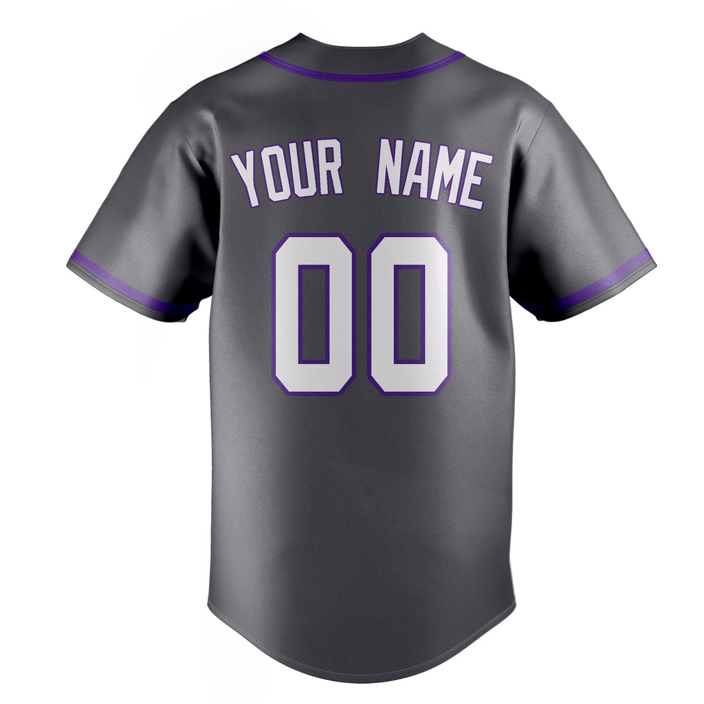 Personalized Steel Gray & White Color Fan Baseball Jersey