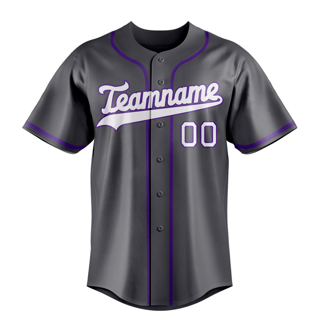 Personalized Steel Gray & White Color Fan Baseball Jersey
