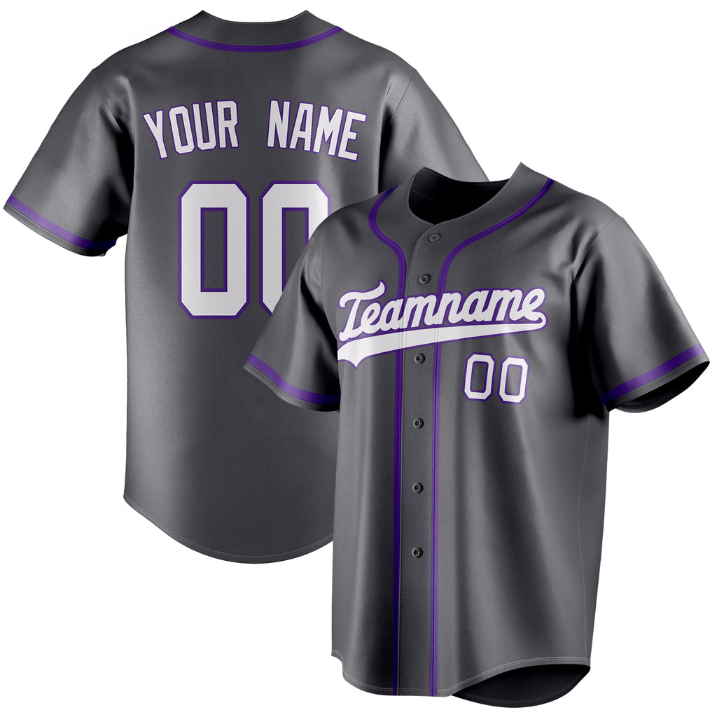 Personalized Steel Gray & White Color Fan Baseball Jersey BB01240530CK288