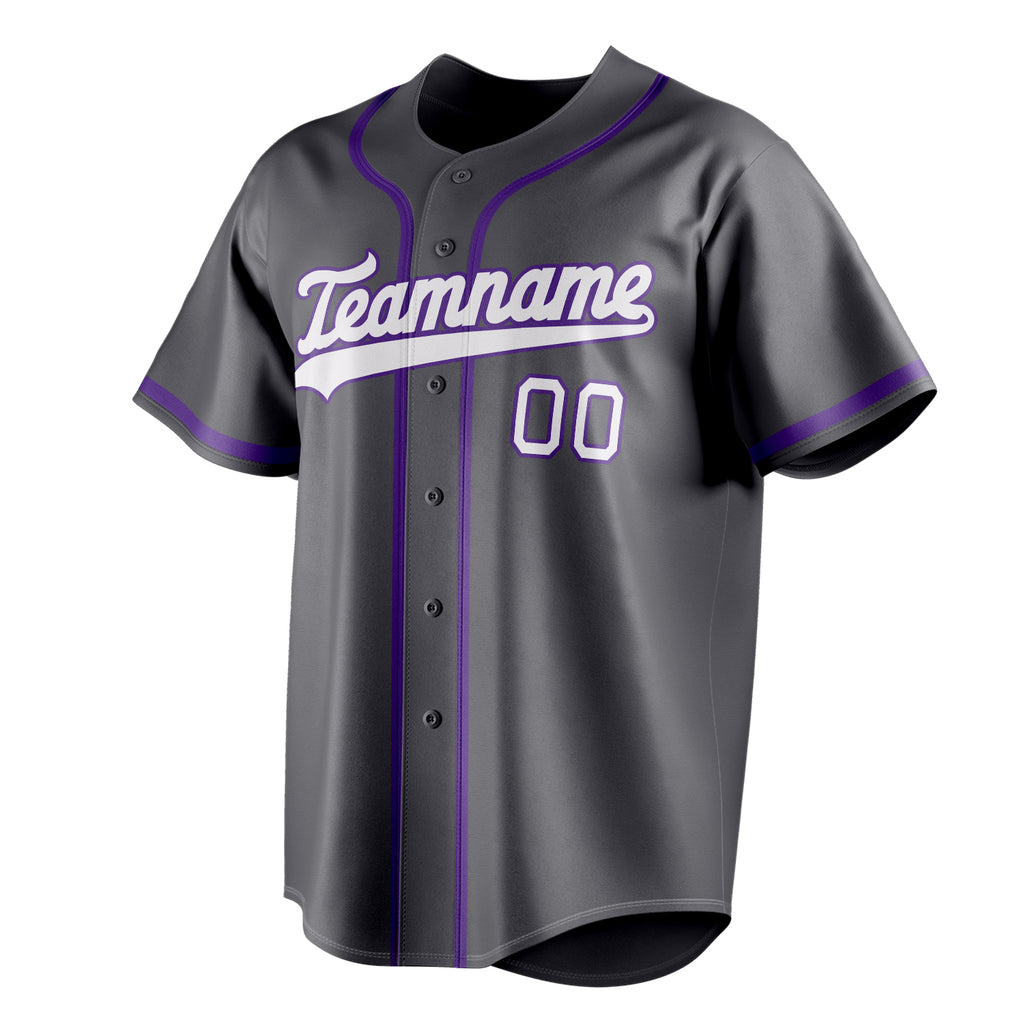 Personalized Steel Gray & White Color Fan Baseball Jersey