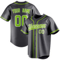Personalized Steel Gray & Neon Green Color Fan Baseball Jersey BB01240530CK289