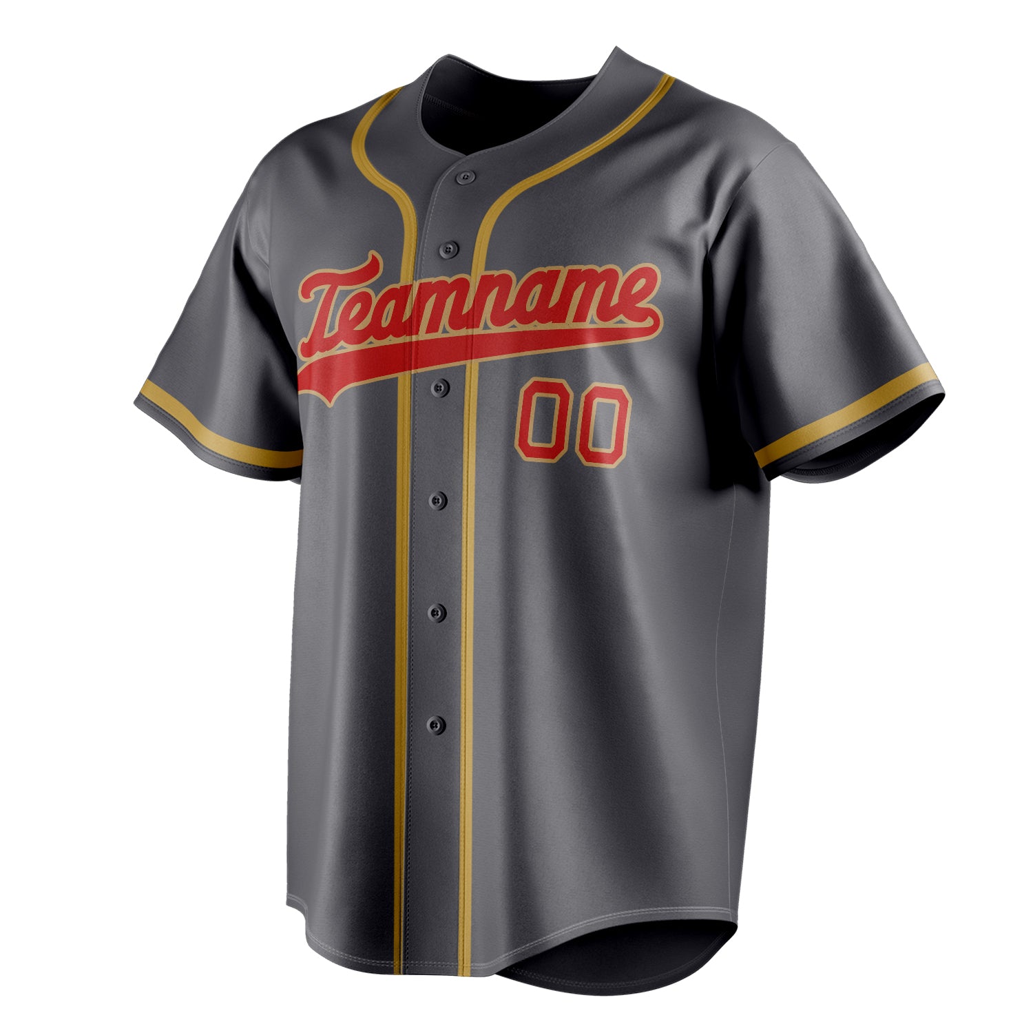 Personalized Steel Gray & Red Color Fan Baseball Jersey
