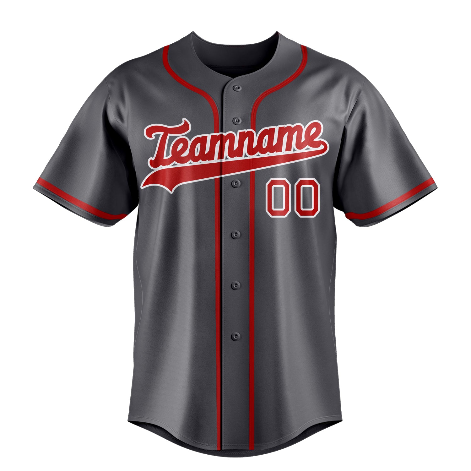 Personalized Steel Gray & Red Color Fan Baseball Jersey