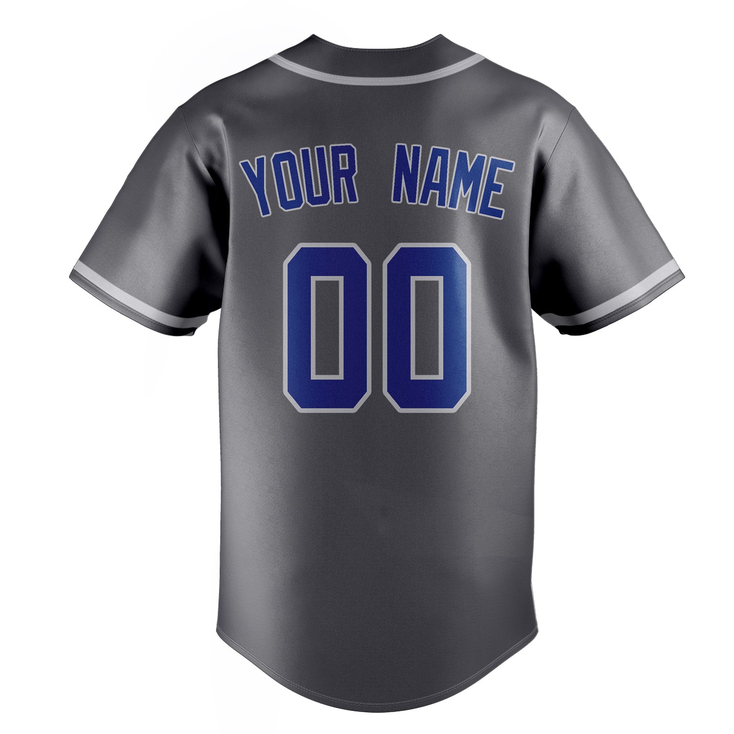 Personalized Steel Gray & Royal Color Fan Baseball Jersey