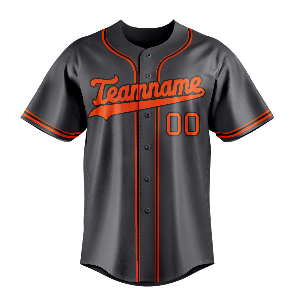 Personalized Steel Gray & Orange Color Fan Baseball Jersey
