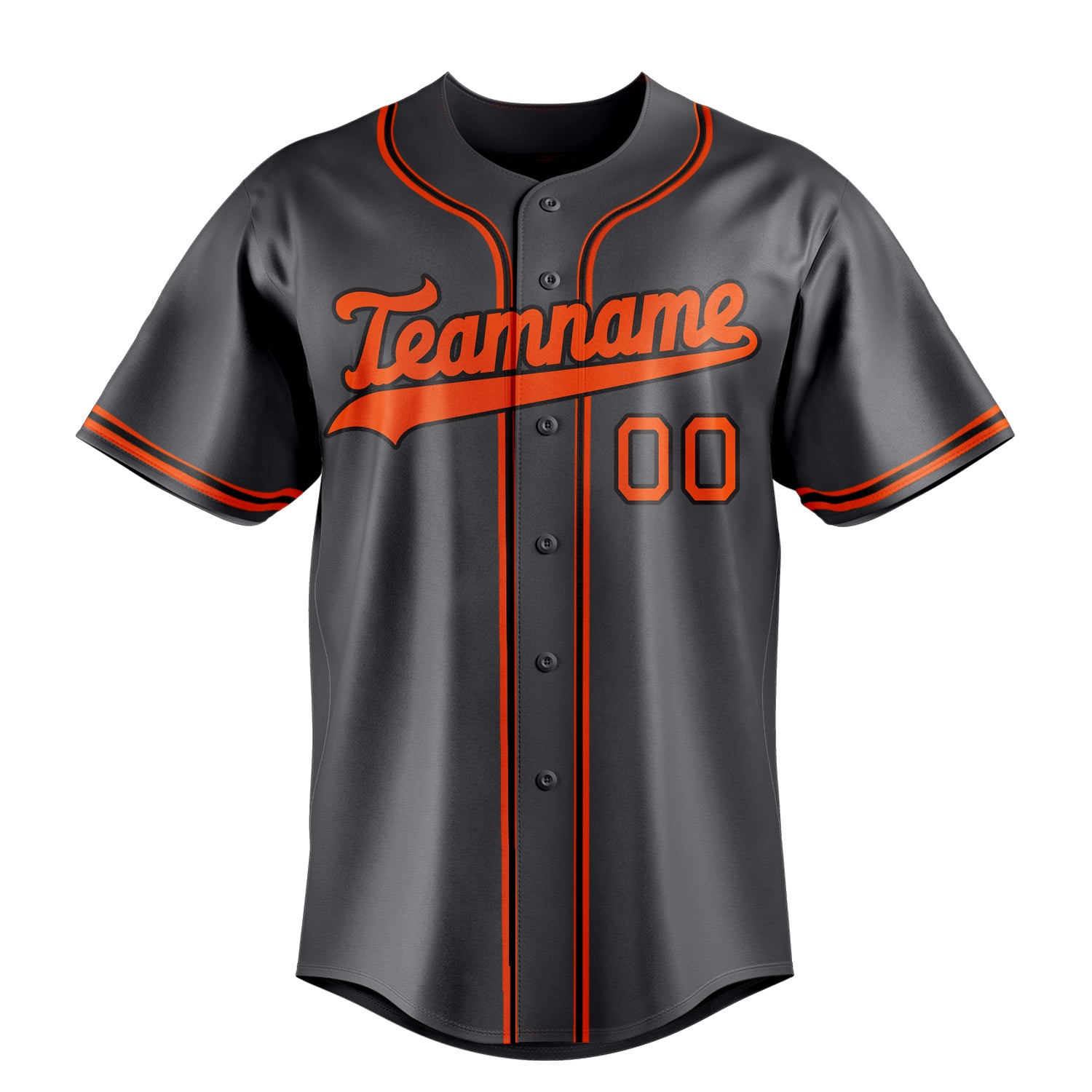Personalized Steel Gray & Orange Color Fan Baseball Jersey