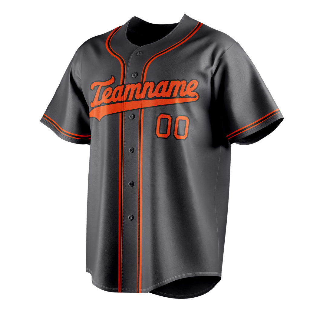 Personalized Steel Gray & Orange Color Fan Baseball Jersey