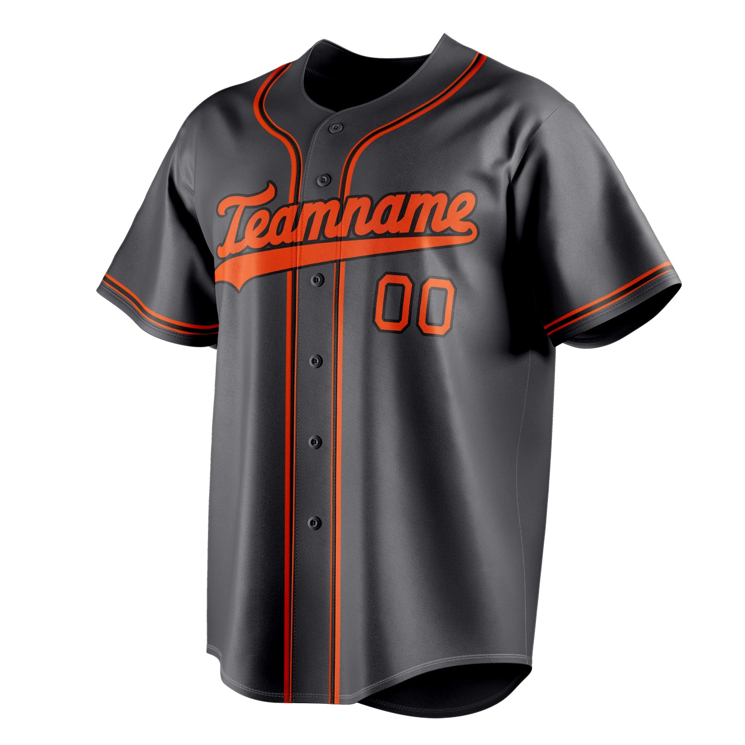 Personalized Steel Gray & Orange Color Fan Baseball Jersey