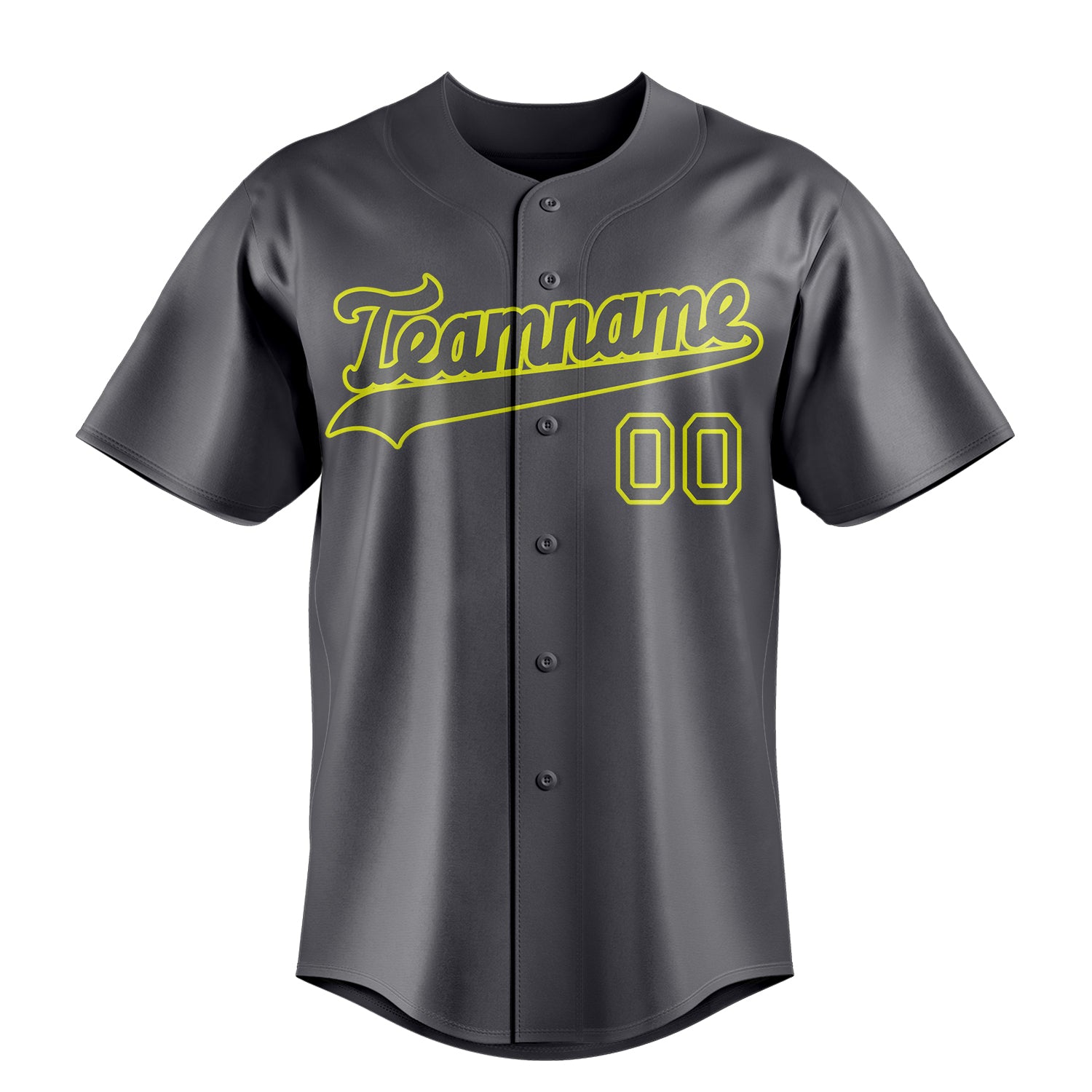 Personalized Steel Gray & Neon Yellow Color Fan Baseball Jersey