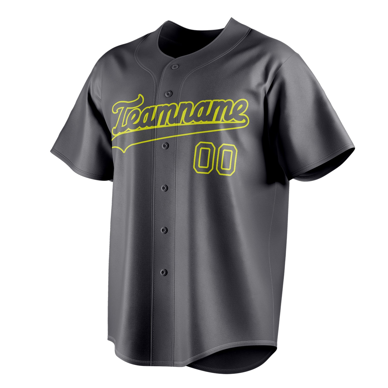 Personalized Steel Gray & Neon Yellow Color Fan Baseball Jersey