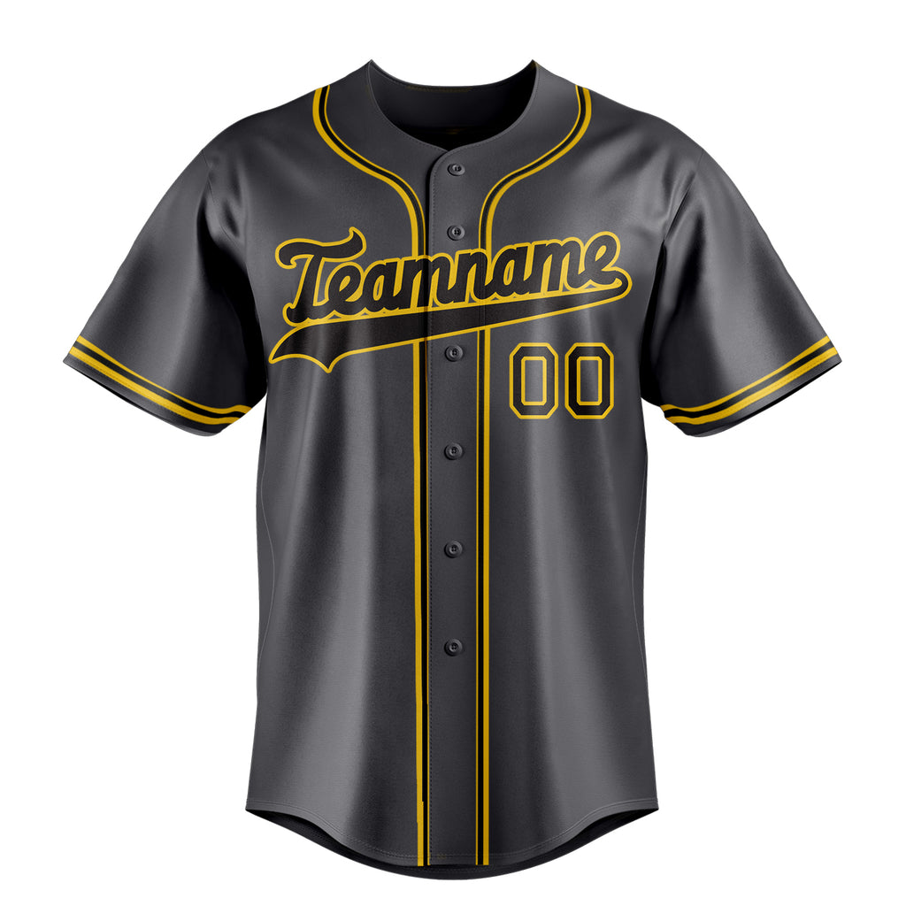 Personalized Steel Gray & Black Color Fan Baseball Jersey