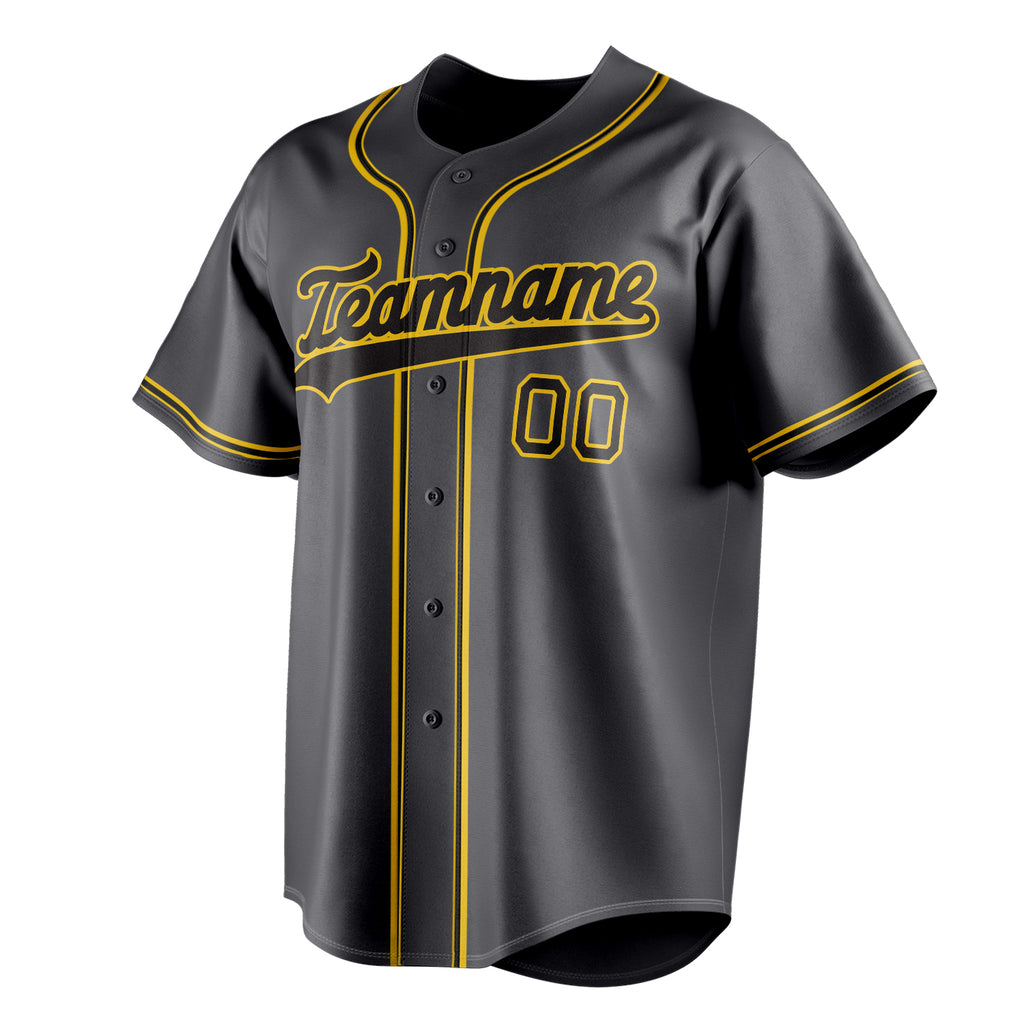 Personalized Steel Gray & Black Color Fan Baseball Jersey