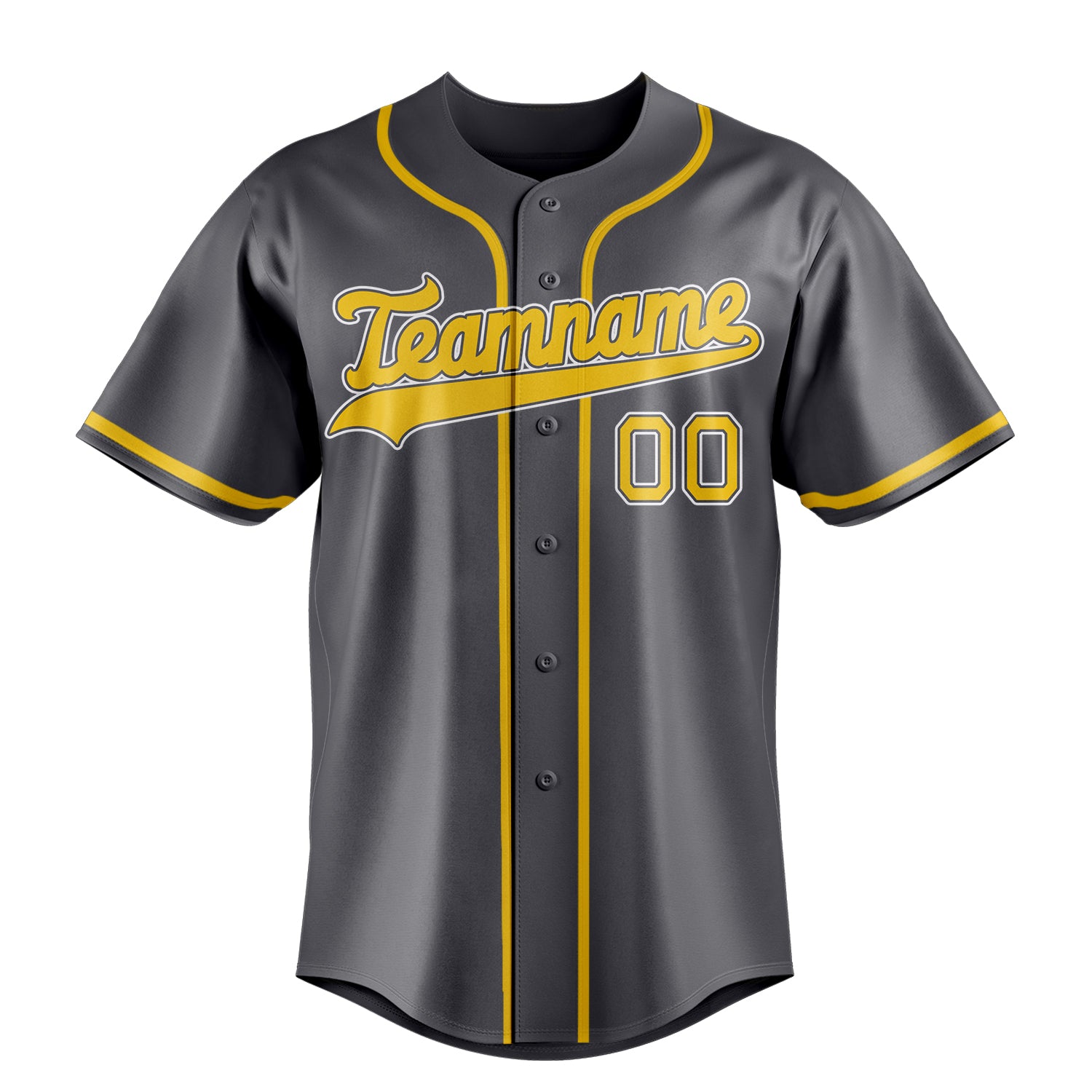 Personalized Steel Gray & Gold Color Fan Baseball Jersey