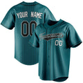 Personalized Teal & Black Black Pinstripe Fan Baseball Jersey BB01240530CK320