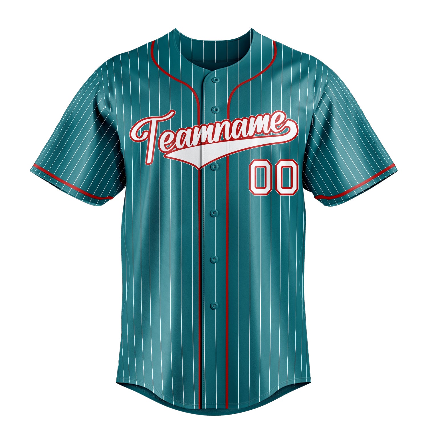 Personalized Teal & White White Pinstripe Fan Baseball Jersey