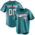 Personalized Teal & White White Pinstripe Fan Baseball Jersey BB01240530CK322