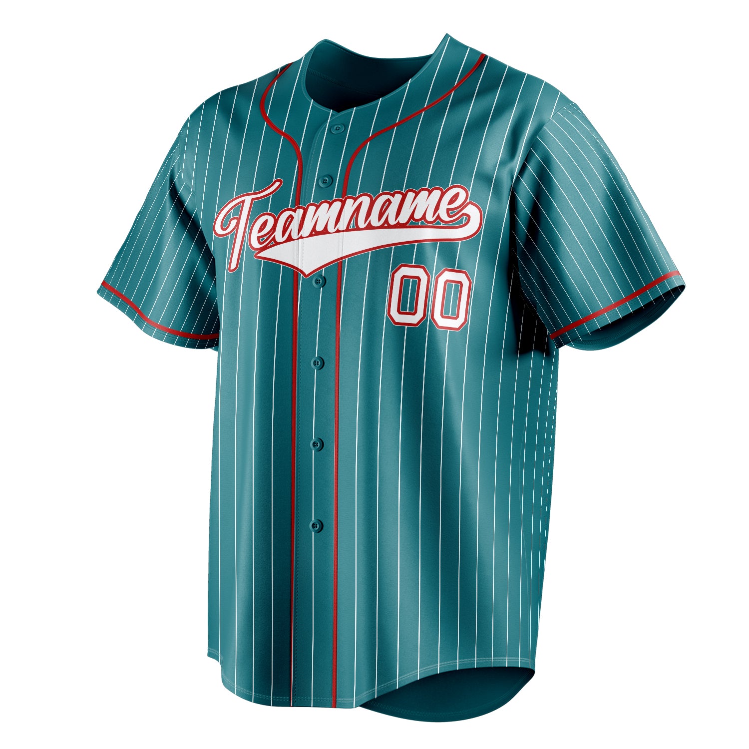 Personalized Teal & White White Pinstripe Fan Baseball Jersey