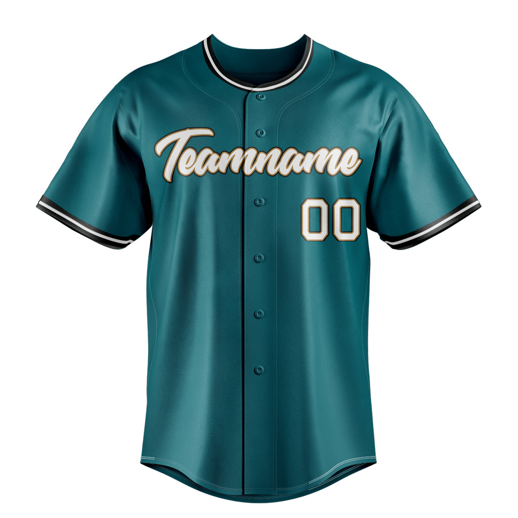 Personalized Teal & White Color Fan Baseball Jersey