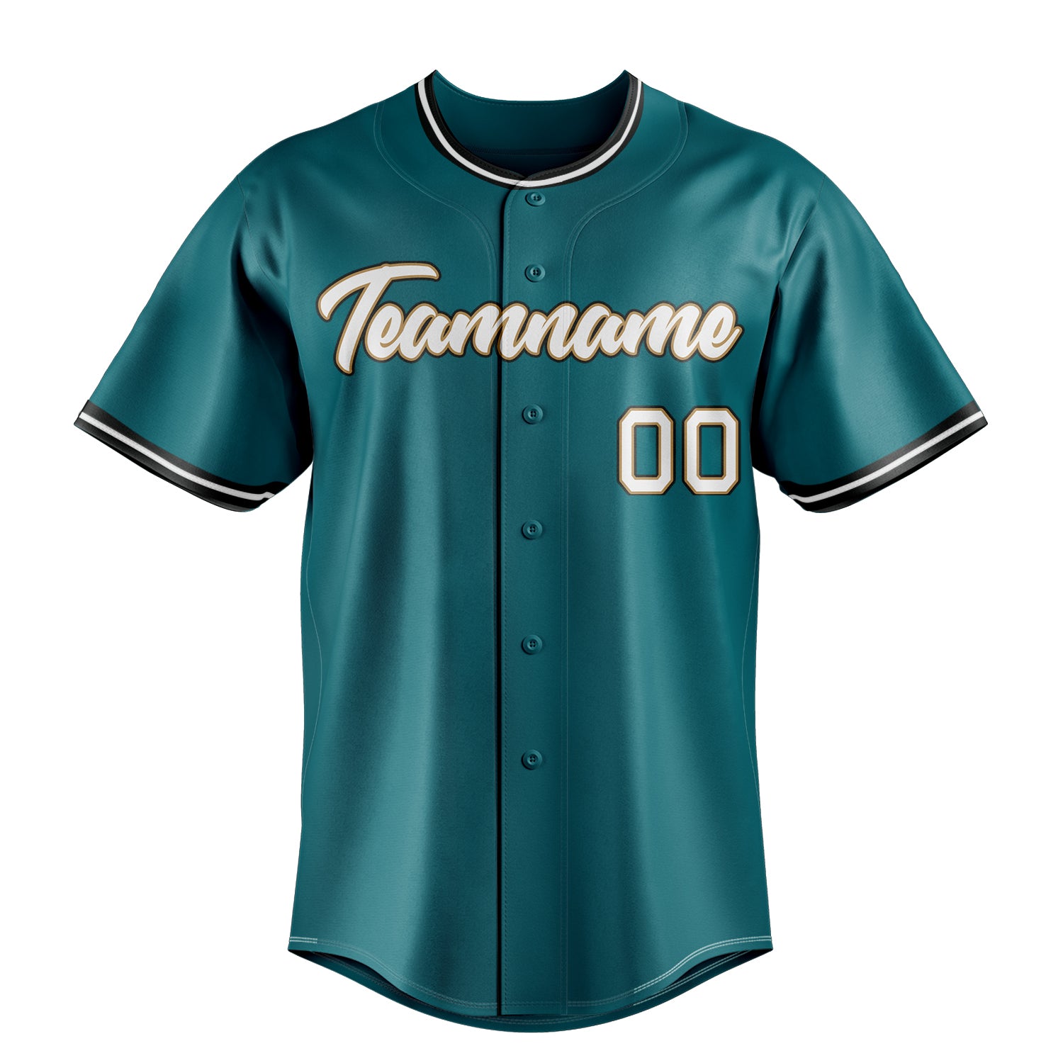 Personalized Teal & White Color Fan Baseball Jersey