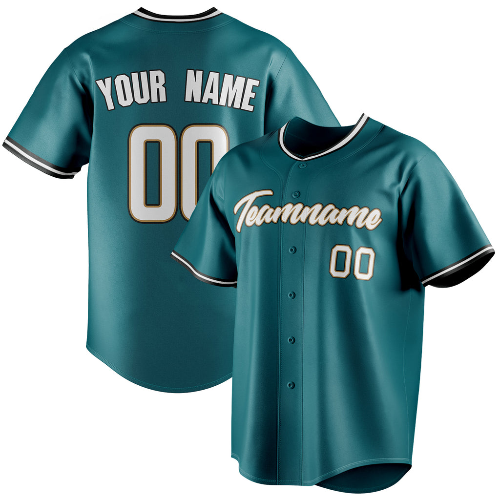 Personalized Teal & White Color Fan Baseball Jersey BB01240530CK323