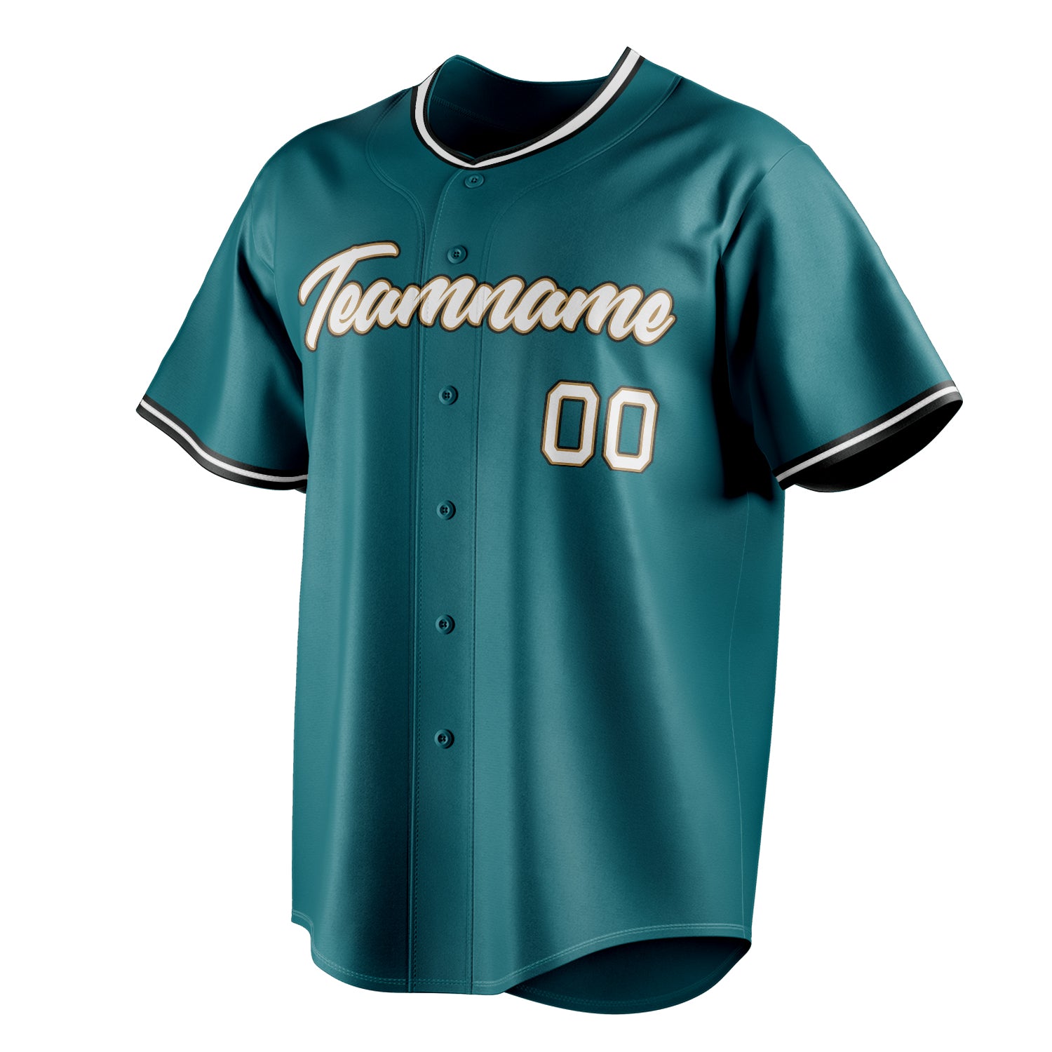 Personalized Teal & White Color Fan Baseball Jersey