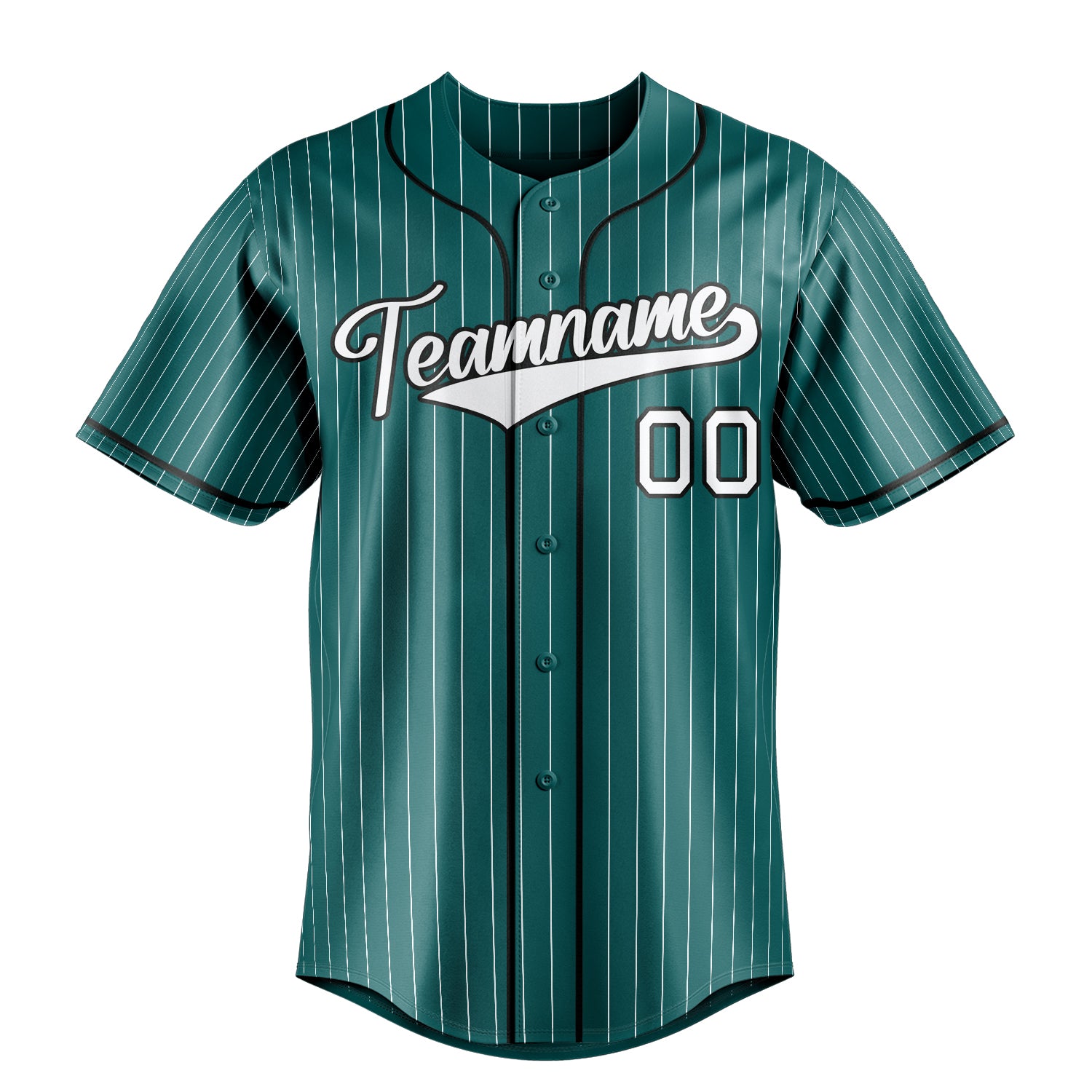 Personalized Teal & White White Pinstripe Fan Baseball Jersey