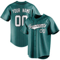 Personalized Teal & White White Pinstripe Fan Baseball Jersey BB01240530CK325