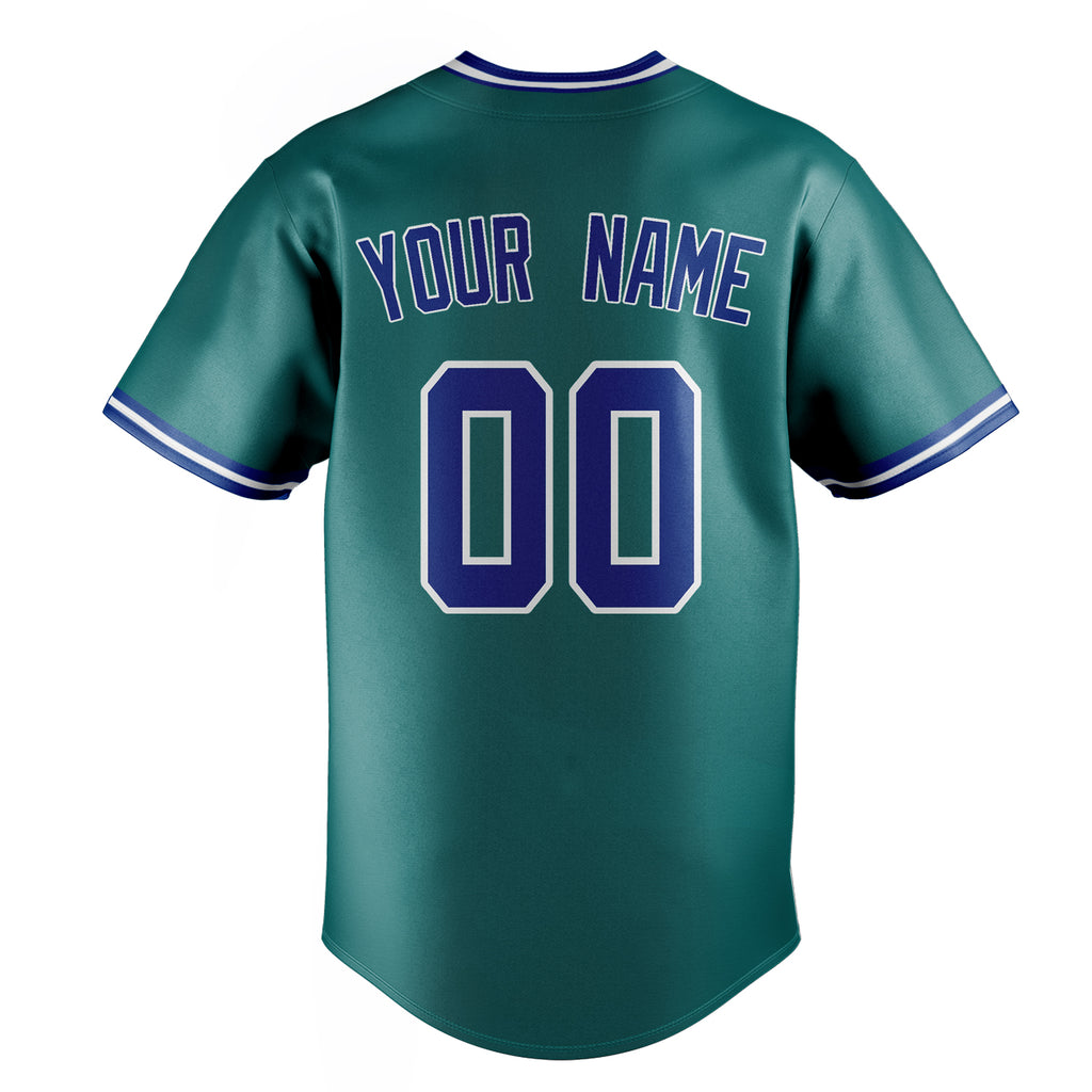 Personalized Teal & Royal Color Fan Baseball Jersey