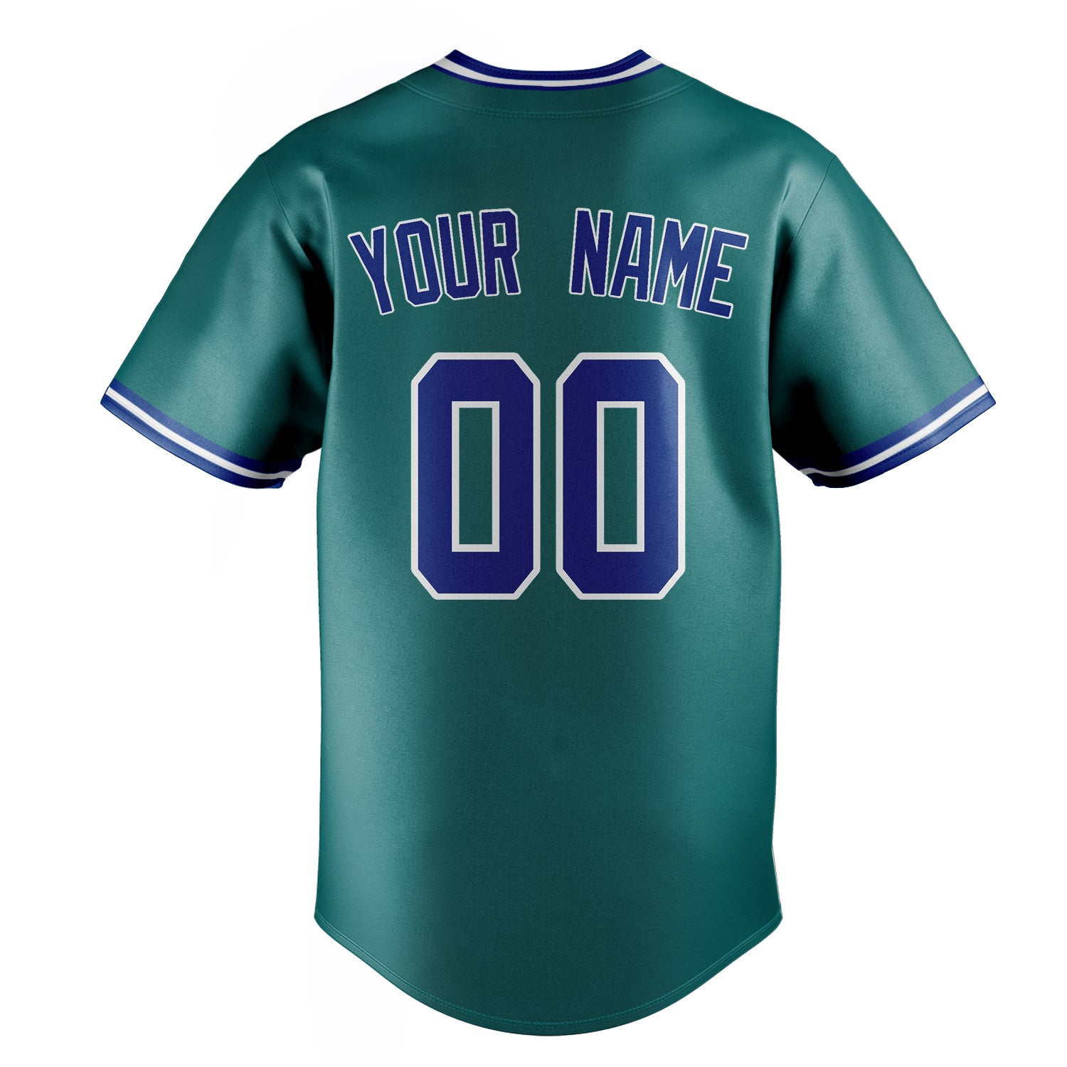 Personalized Teal & Royal Color Fan Baseball Jersey