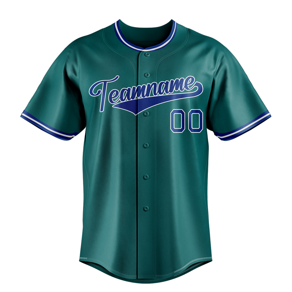 Personalized Teal & Royal Color Fan Baseball Jersey