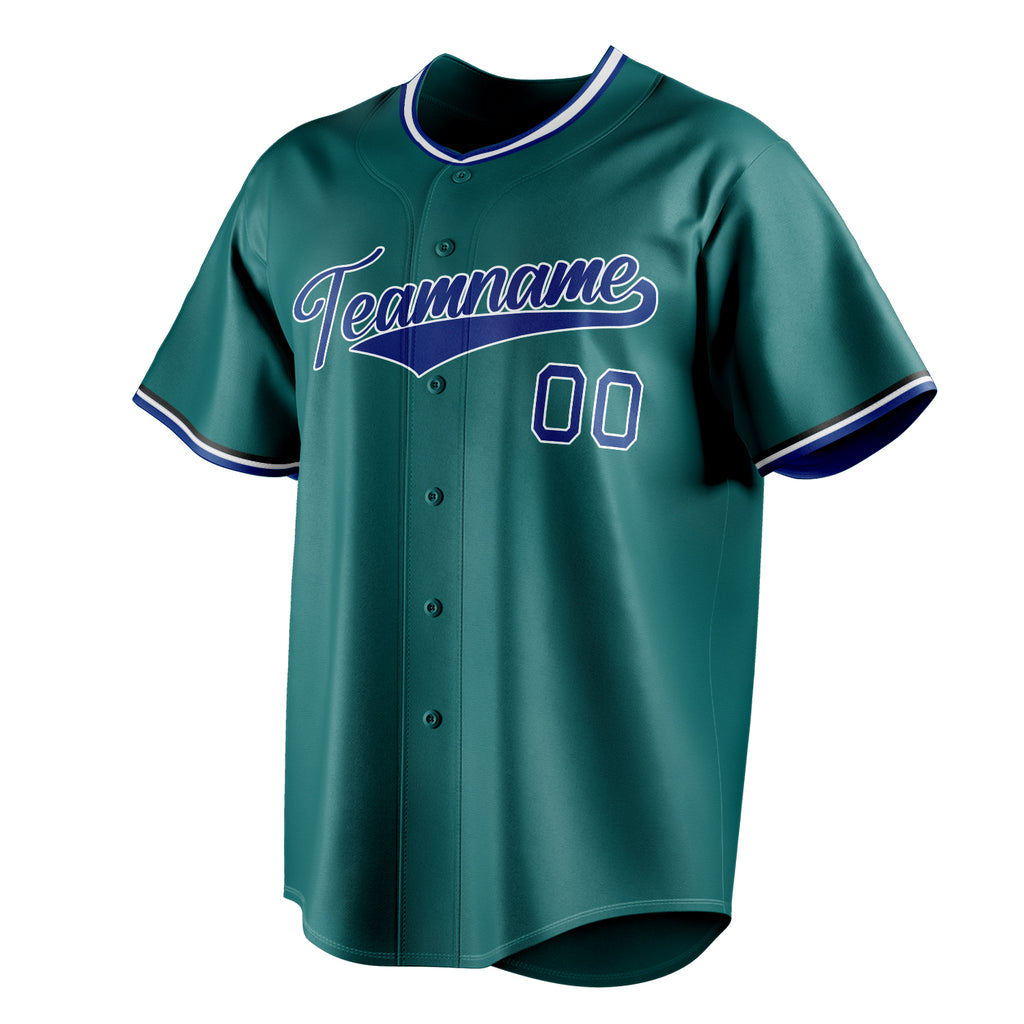 Personalized Teal & Royal Color Fan Baseball Jersey