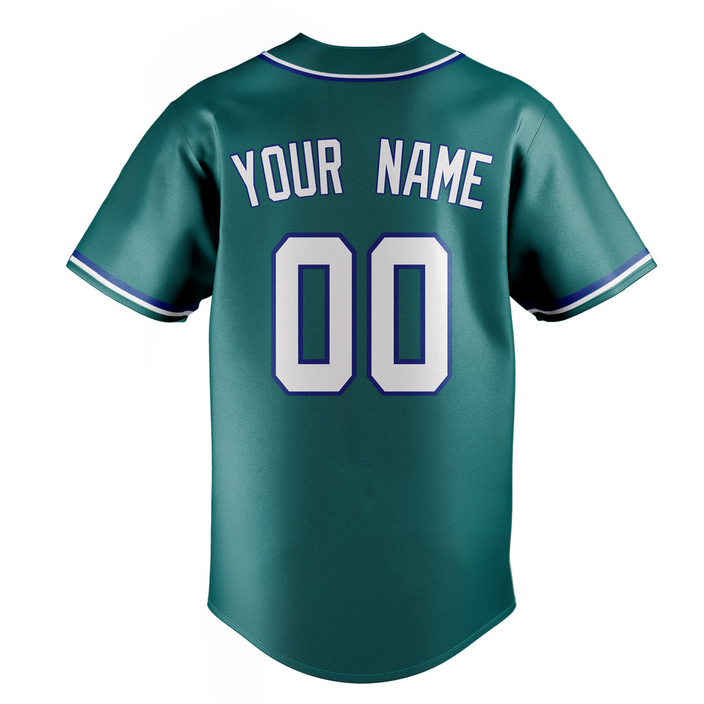 Personalized Teal & White Color Fan Baseball Jersey
