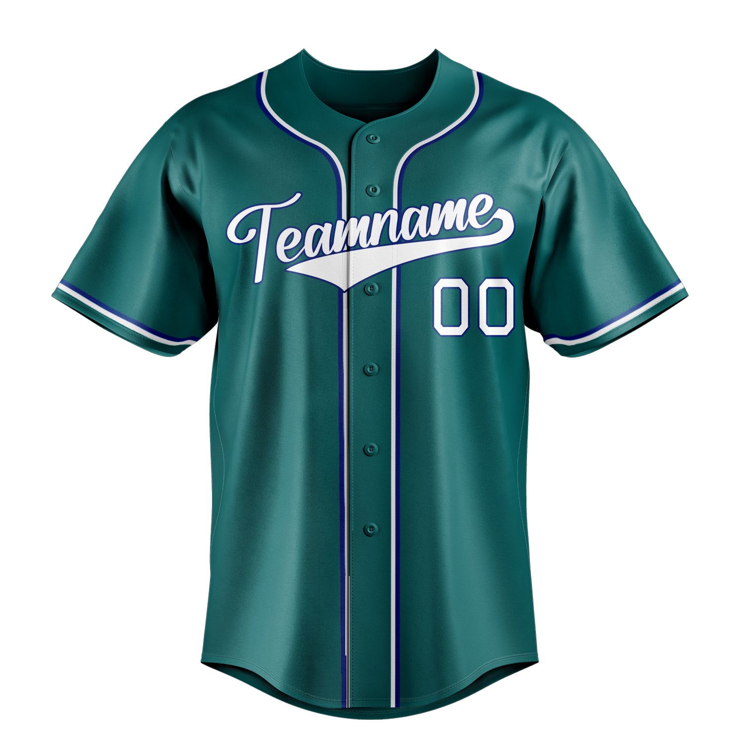 Personalized Teal & White Color Fan Baseball Jersey