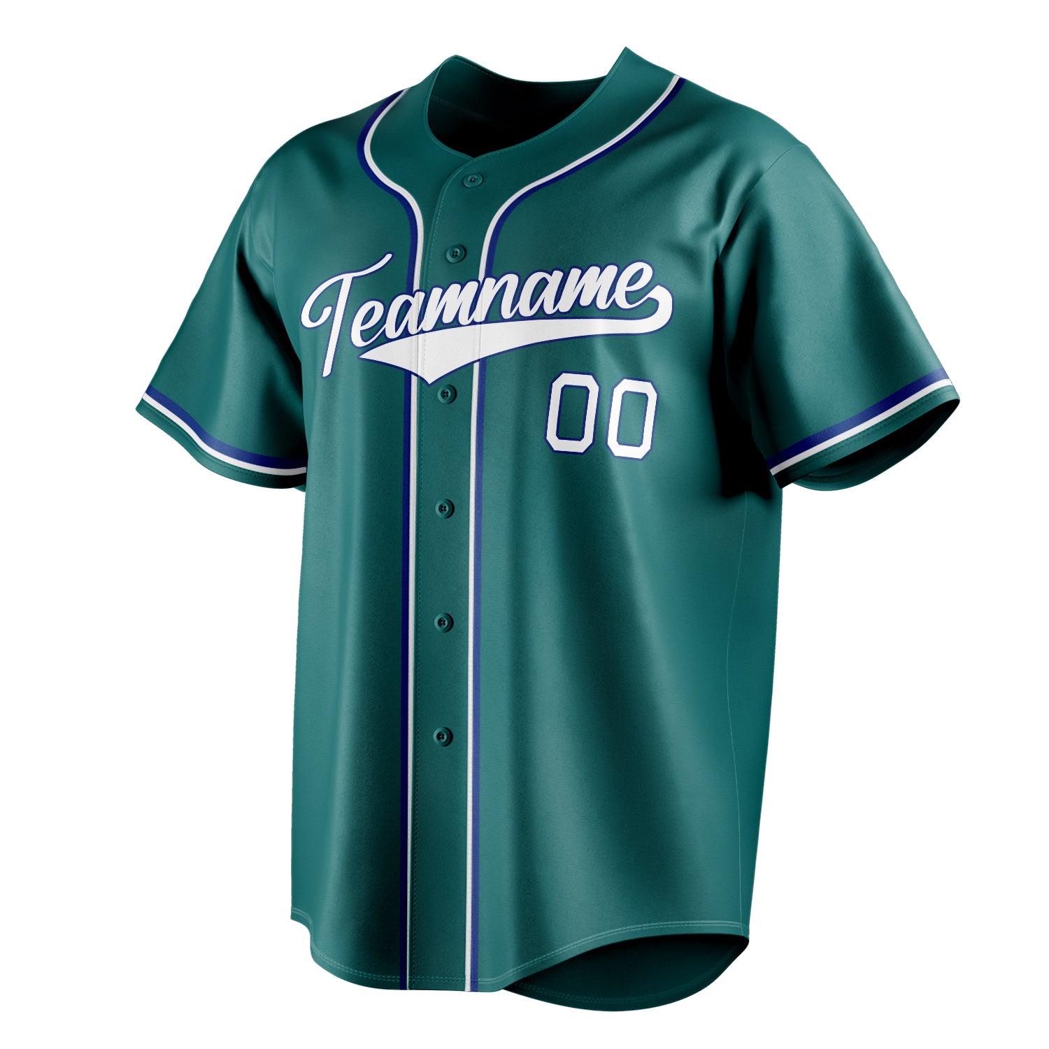 Personalized Teal & White Color Fan Baseball Jersey