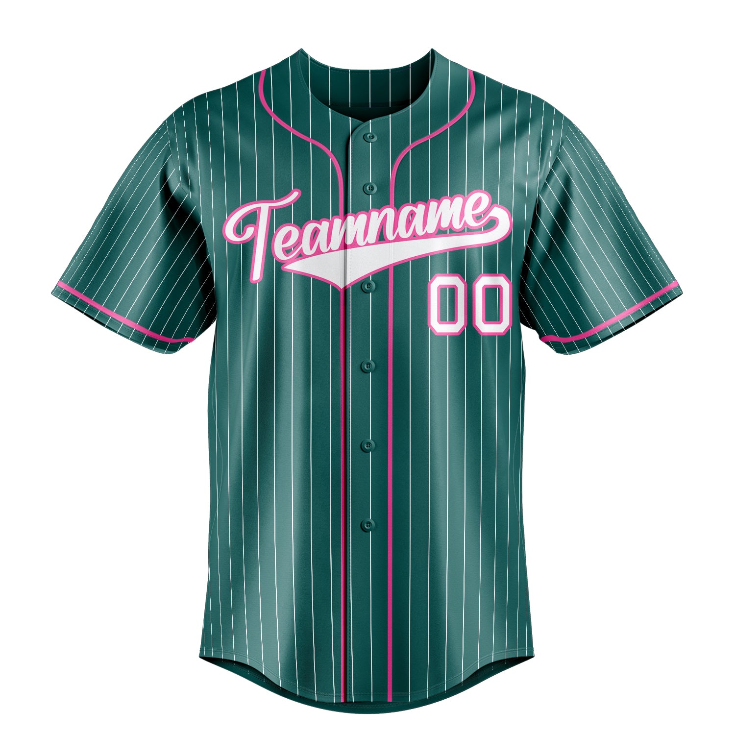 Personalized Teal & White White Pinstripe Fan Baseball Jersey