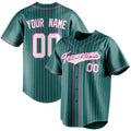 Personalized Teal & White White Pinstripe Fan Baseball Jersey BB01240530CK329