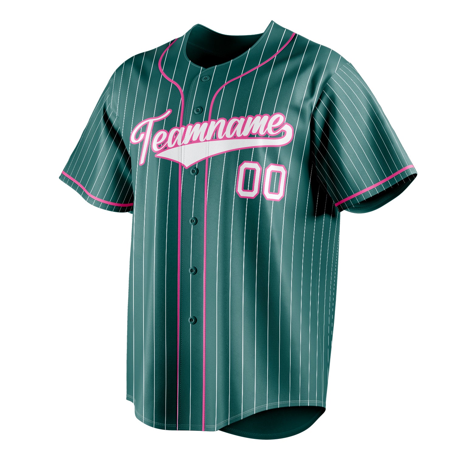 Personalized Teal & White White Pinstripe Fan Baseball Jersey
