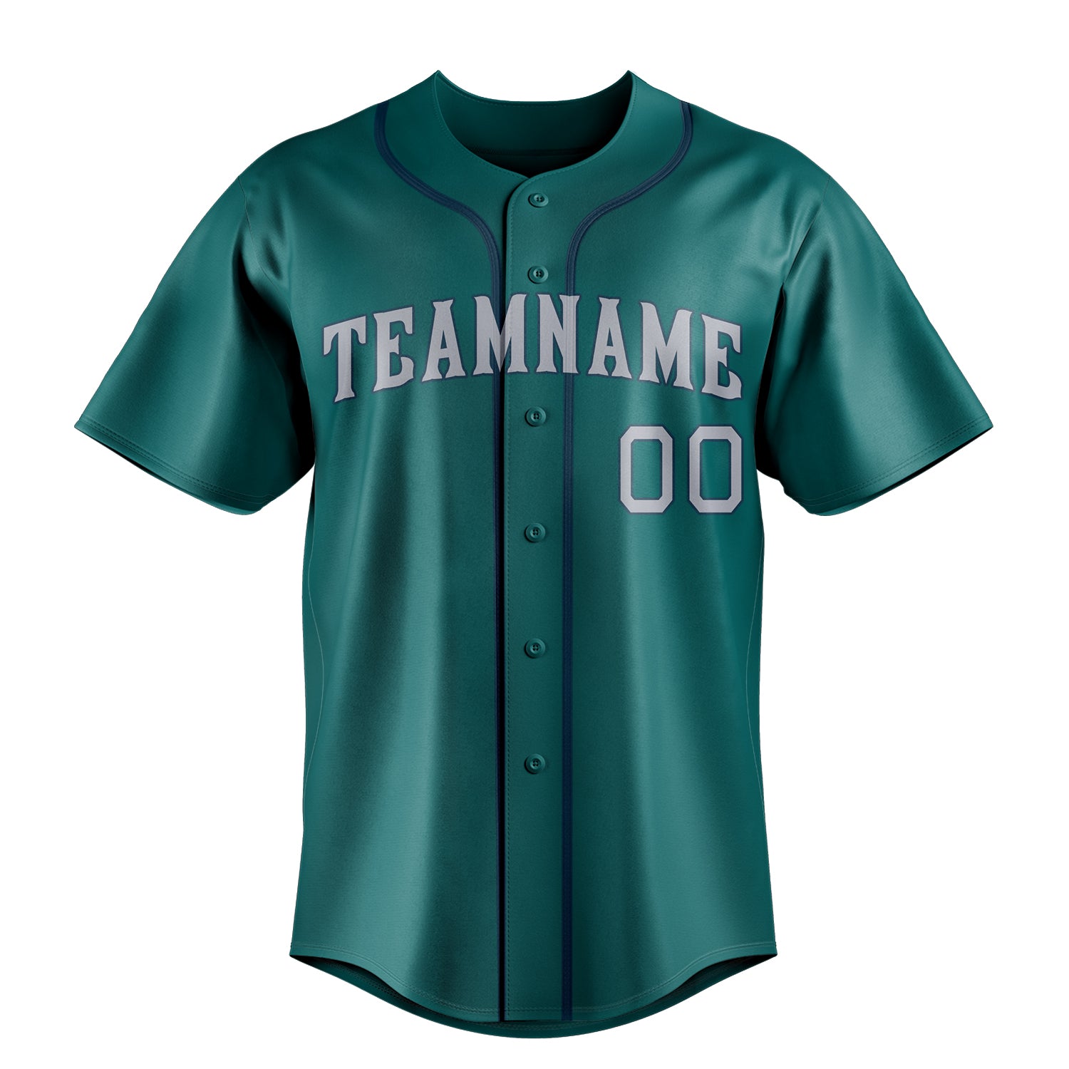 Personalized Teal & Gray Color Fan Baseball Jersey