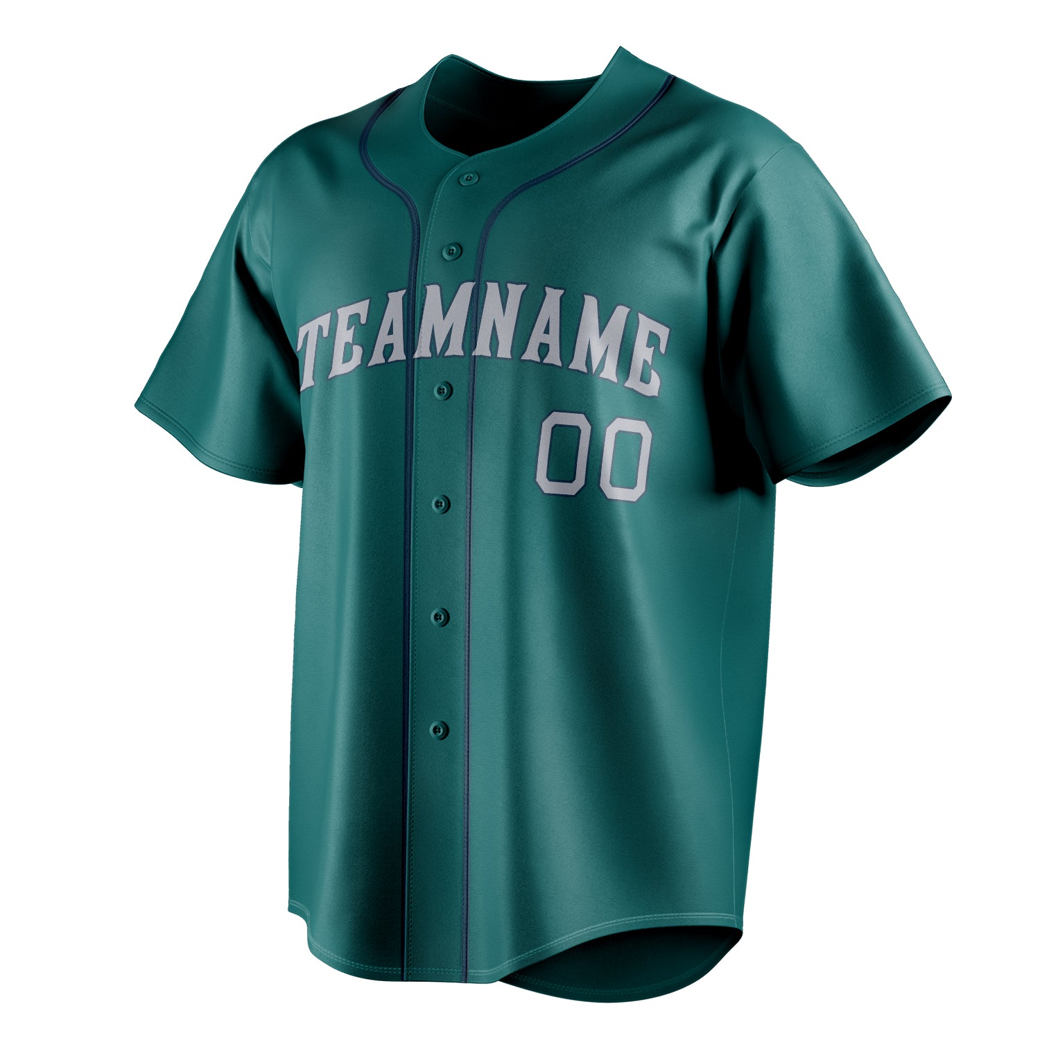 Personalized Teal & Gray Color Fan Baseball Jersey