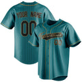 Personalized Teal & Black Black Pinstripe Fan Baseball Jersey BB01240530CK332