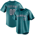 Personalized Teal & Gray Color Fan Baseball Jersey BB01240530CK333