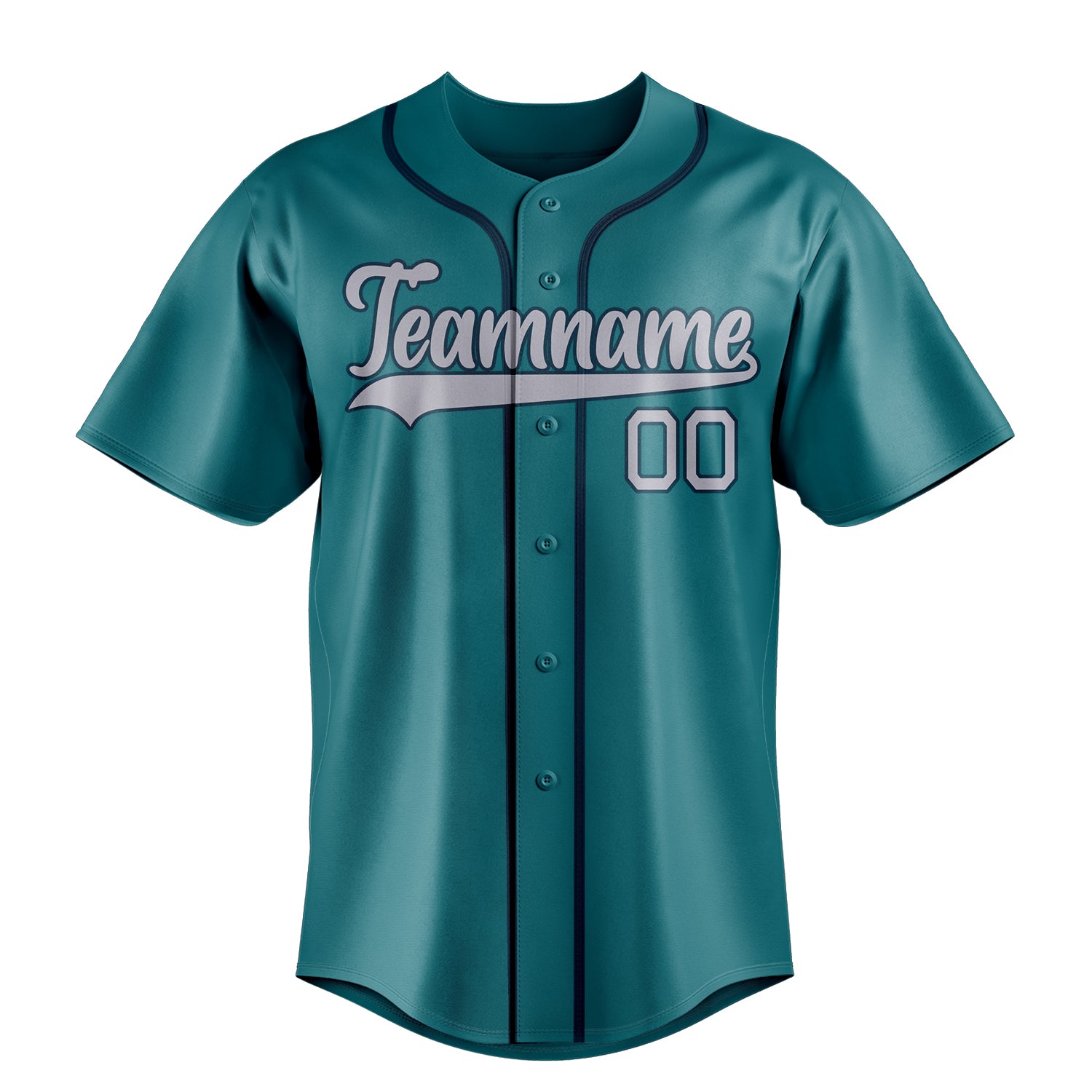 Personalized Teal & Gray Color Fan Baseball Jersey