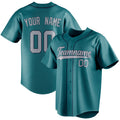 Personalized Teal & Gray Color Fan Baseball Jersey BB01240530CK334