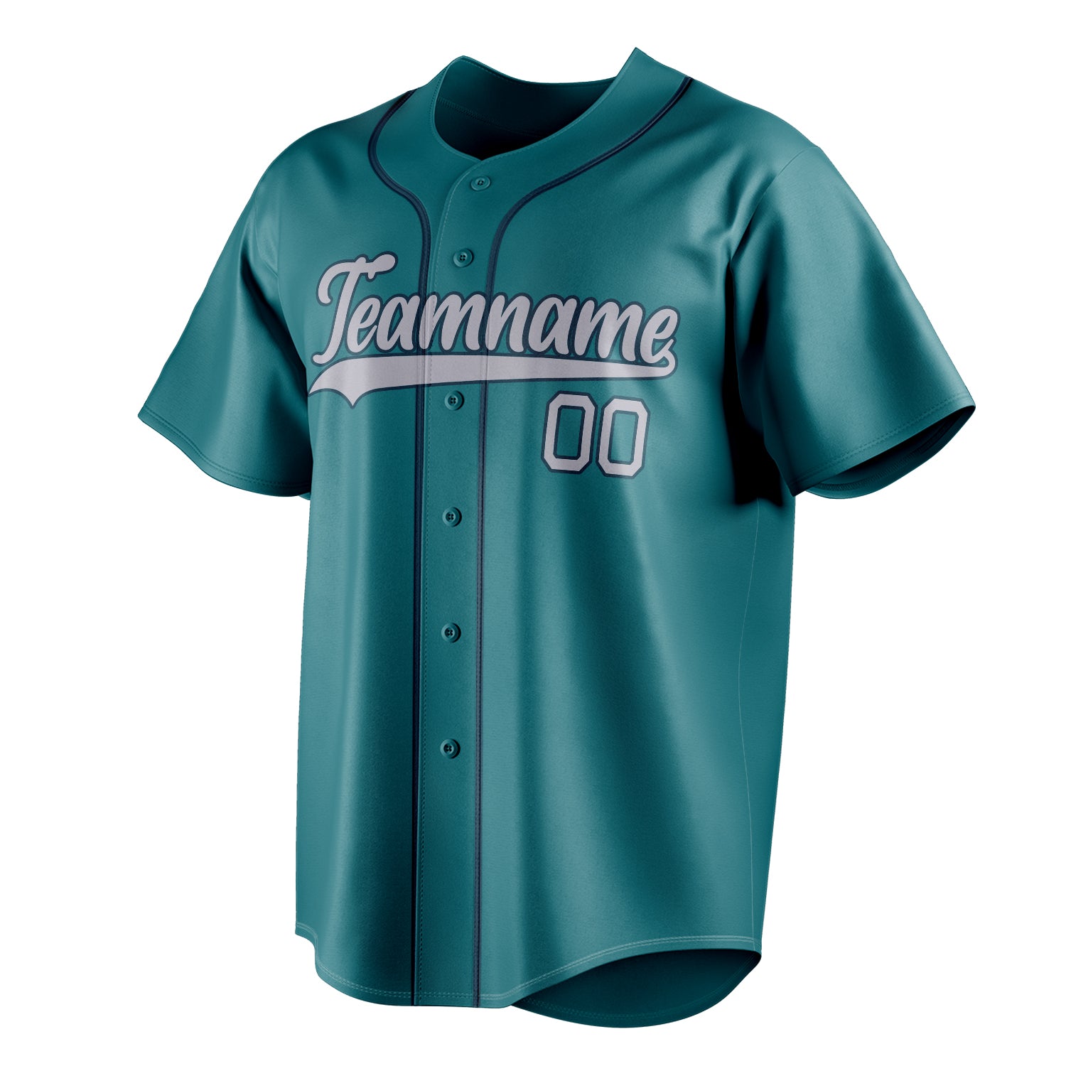 Personalized Teal & Gray Color Fan Baseball Jersey