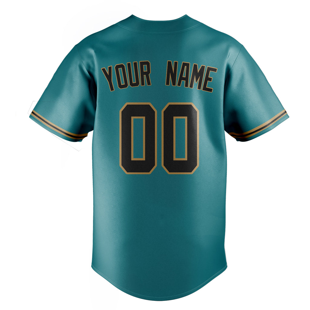 Personalized Teal & Navy Color Fan Baseball Jersey